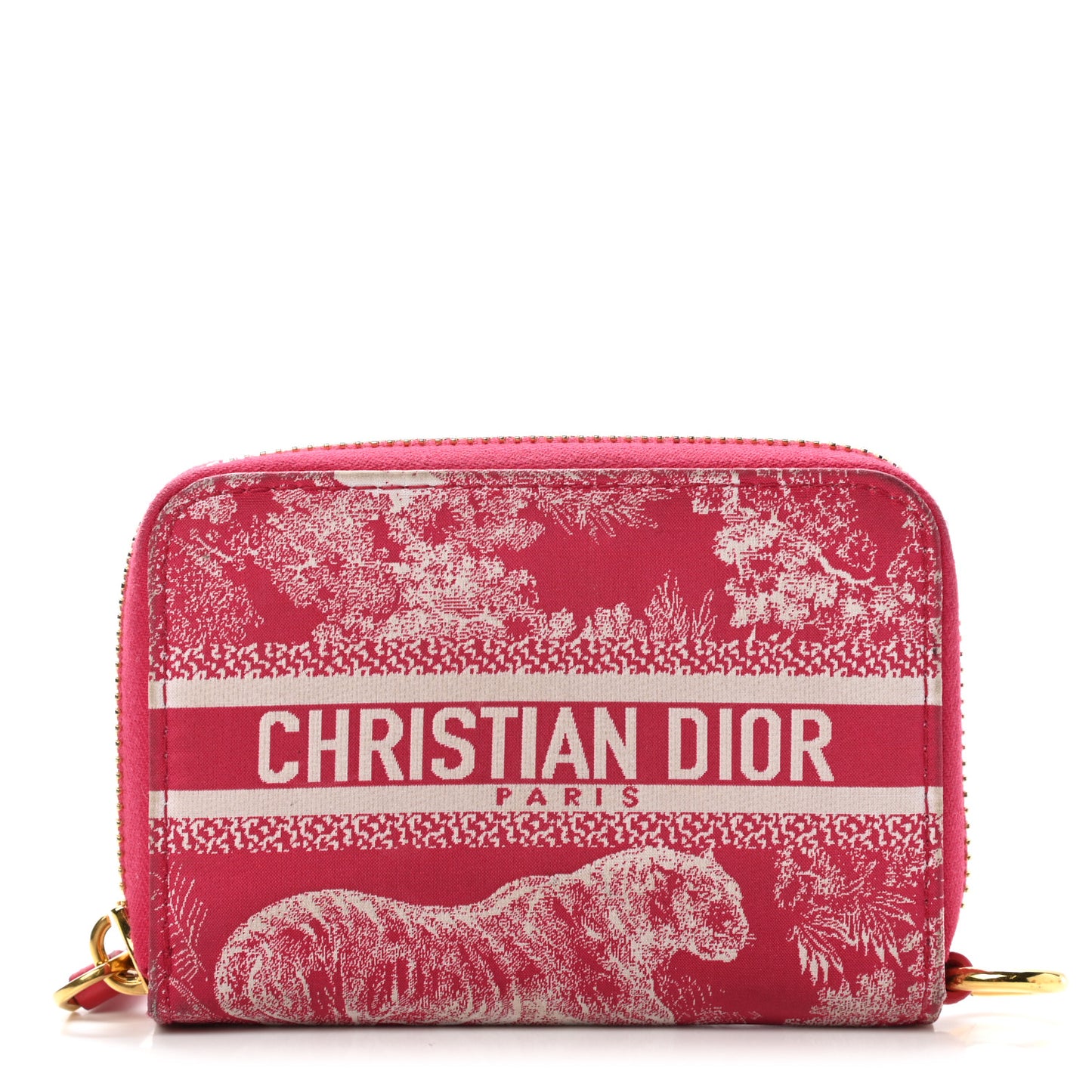 Technical Fabric Embroidered Toile De Jouy DiorTravel Detachable Card Holder Red