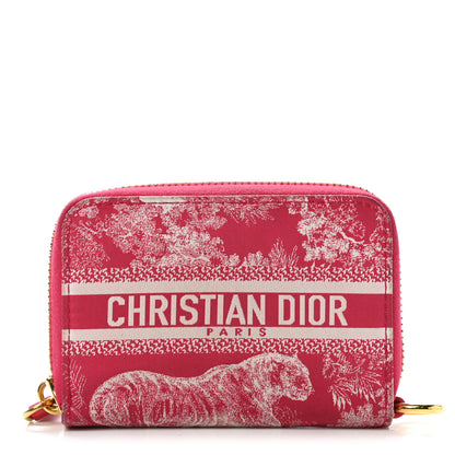 Christian Dior Technical Fabric Embroidered Toile De Jouy DiorTravel Detachable Card Holder Red 1 of 12
