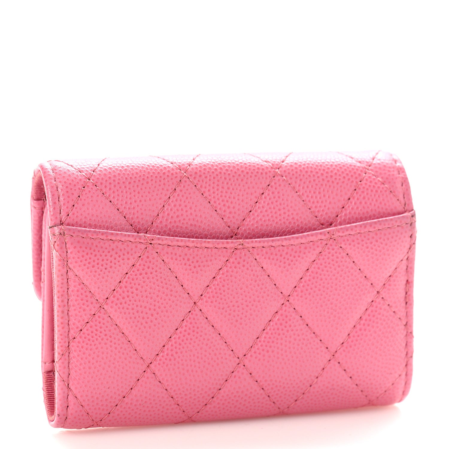 Chanel Caviar Quilted Classic 4 Key Holder Wallet Pink 3 of 10