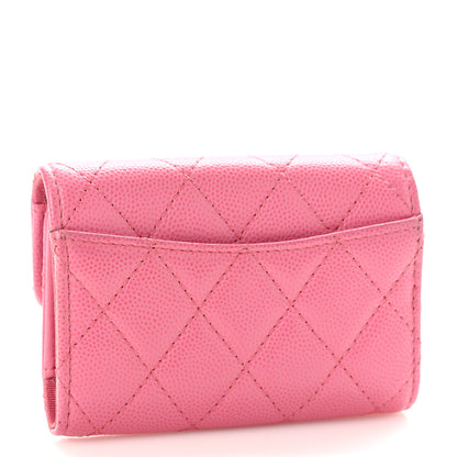 Chanel Caviar Quilted Classic 4 Key Holder Wallet Pink 3 of 10
