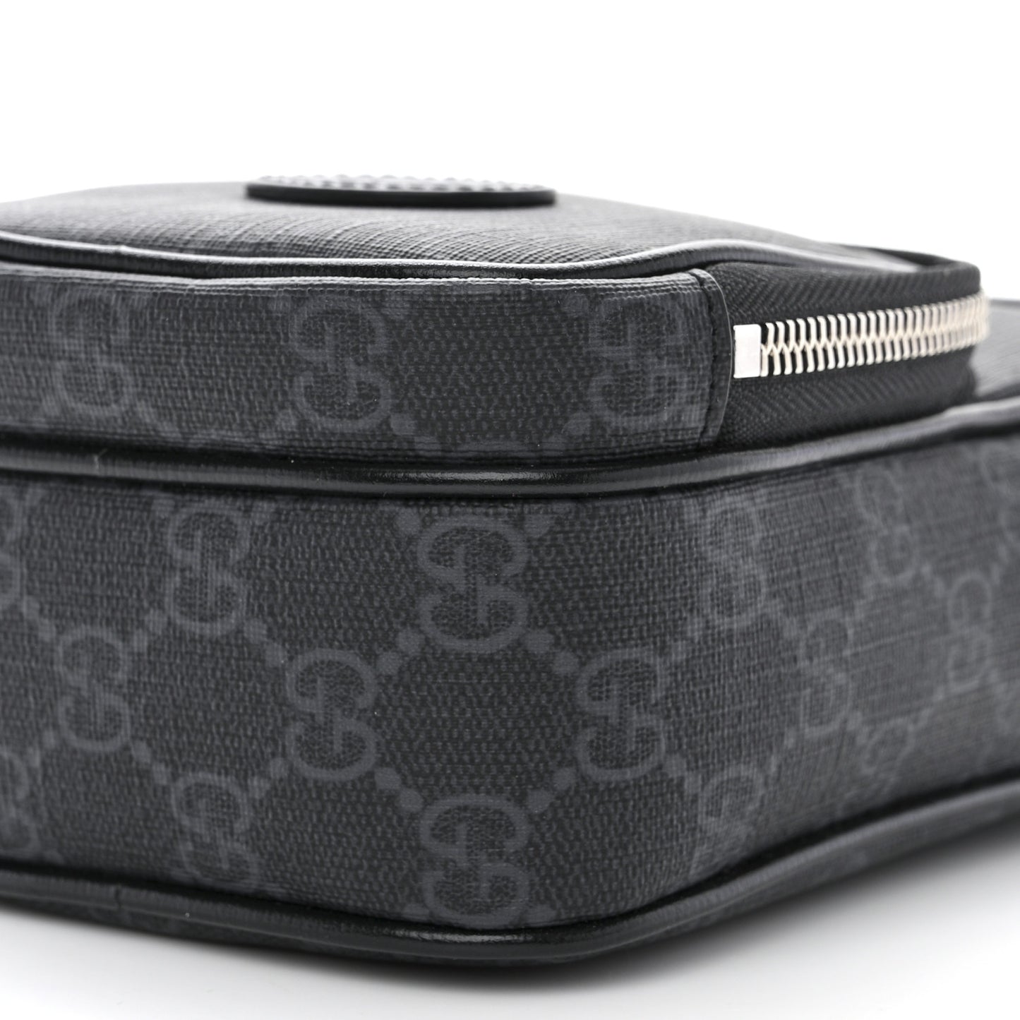 GG Supreme Monogram Azalea Calfskin Mini Retro Interlocking G Bag Black
