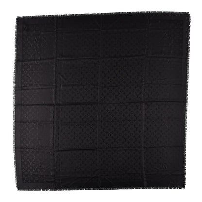 Louis Vuitton Silk Wool Monogram Shawl Black 1 of 3