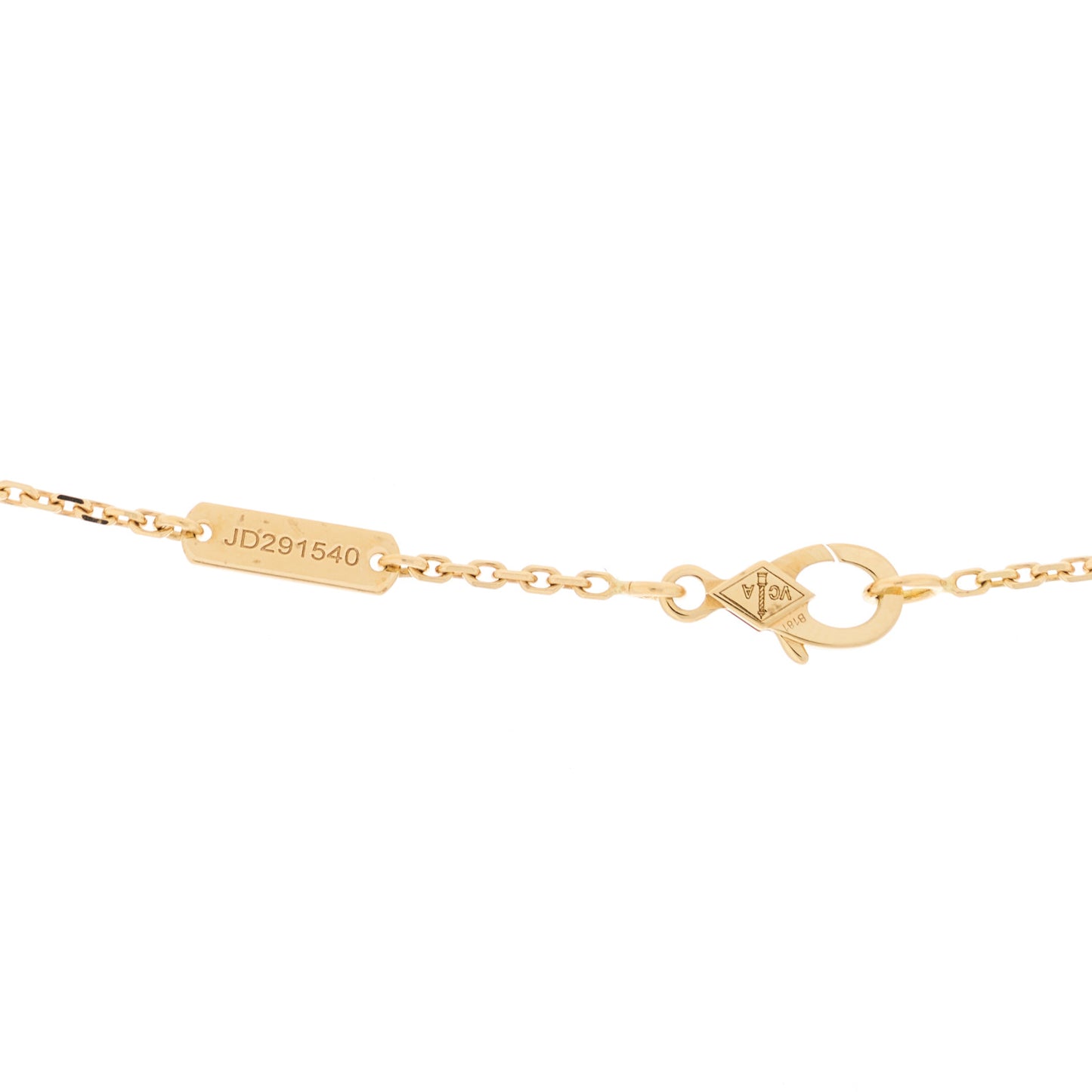 18K Yellow Gold Carnelian Vintage Alhambra Pendant Necklace