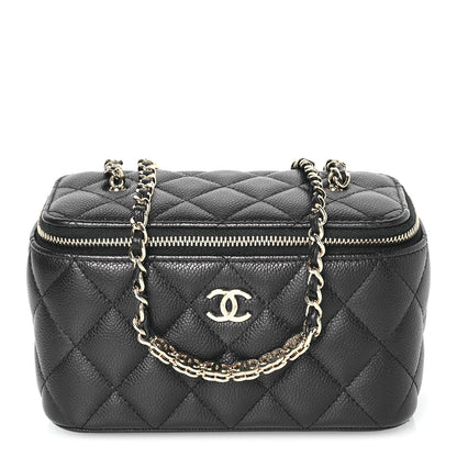 Chanel Caviar Quilted Small Tiny CC Vanity Case With Chain Black 1 of 11