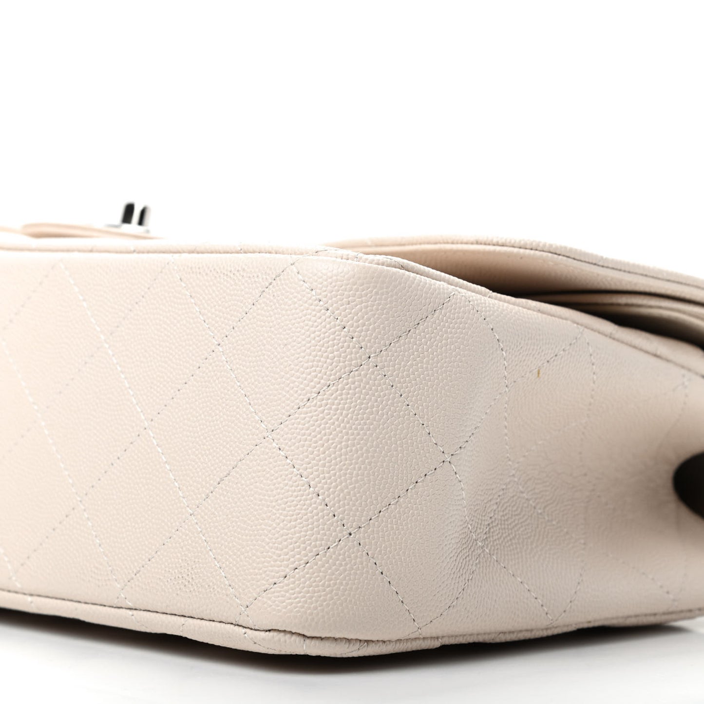Caviar Quilted Jumbo Double Flap White
