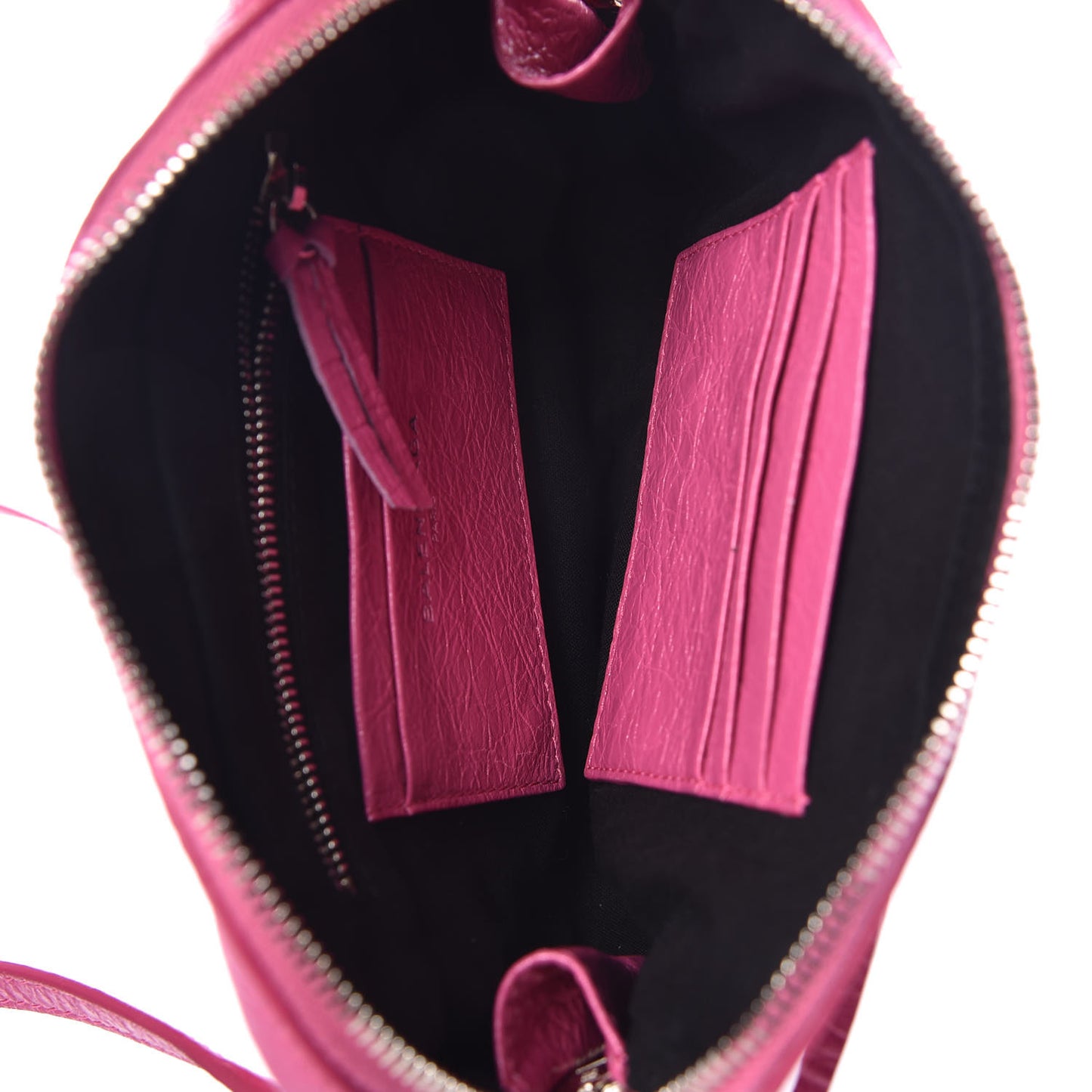 Agneau Arena Classic Silver Hardware XS Reporter Crossbody Rose Flamingo