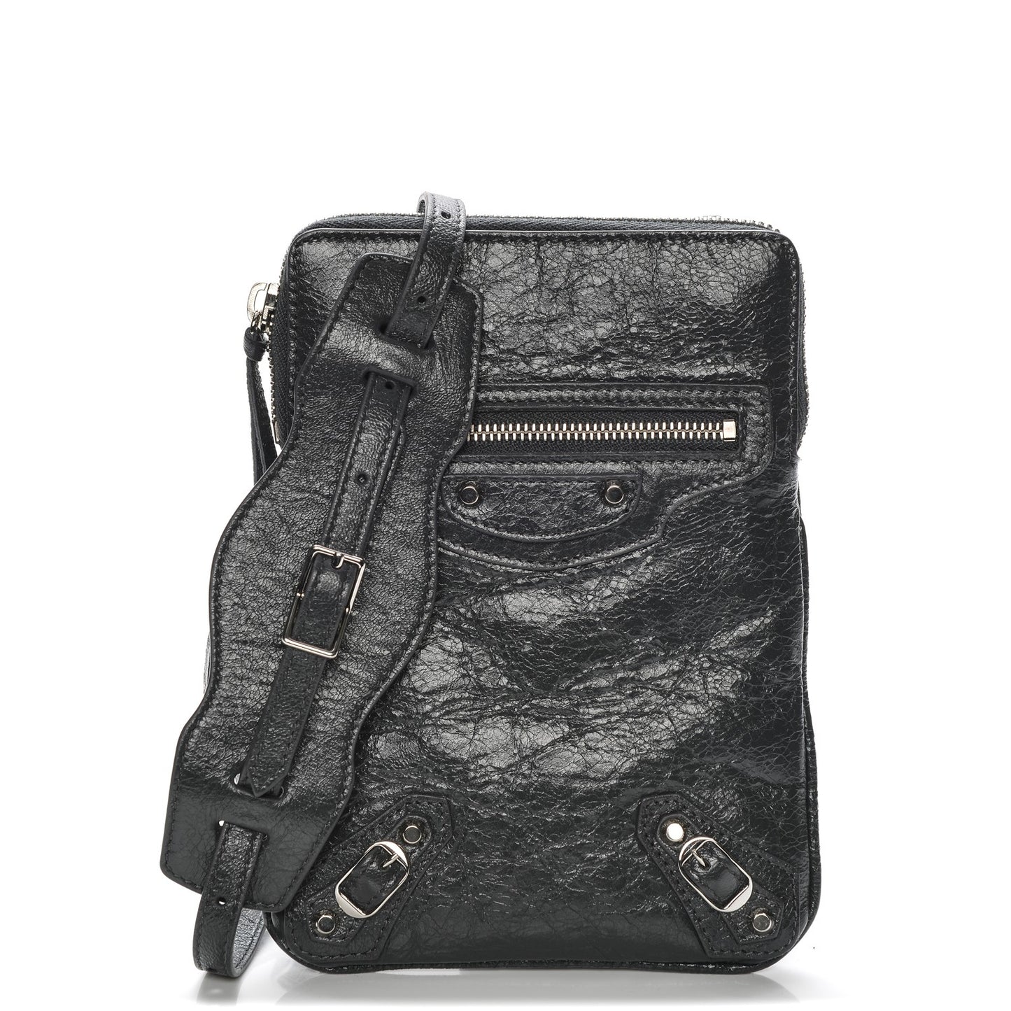 Agneau Classic Hardware Phone Holder Bag Gris Fossile
