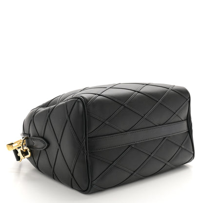 Louis Vuitton Lambskin Malletage Speedy Bandouliere 25 Black 4 of 9