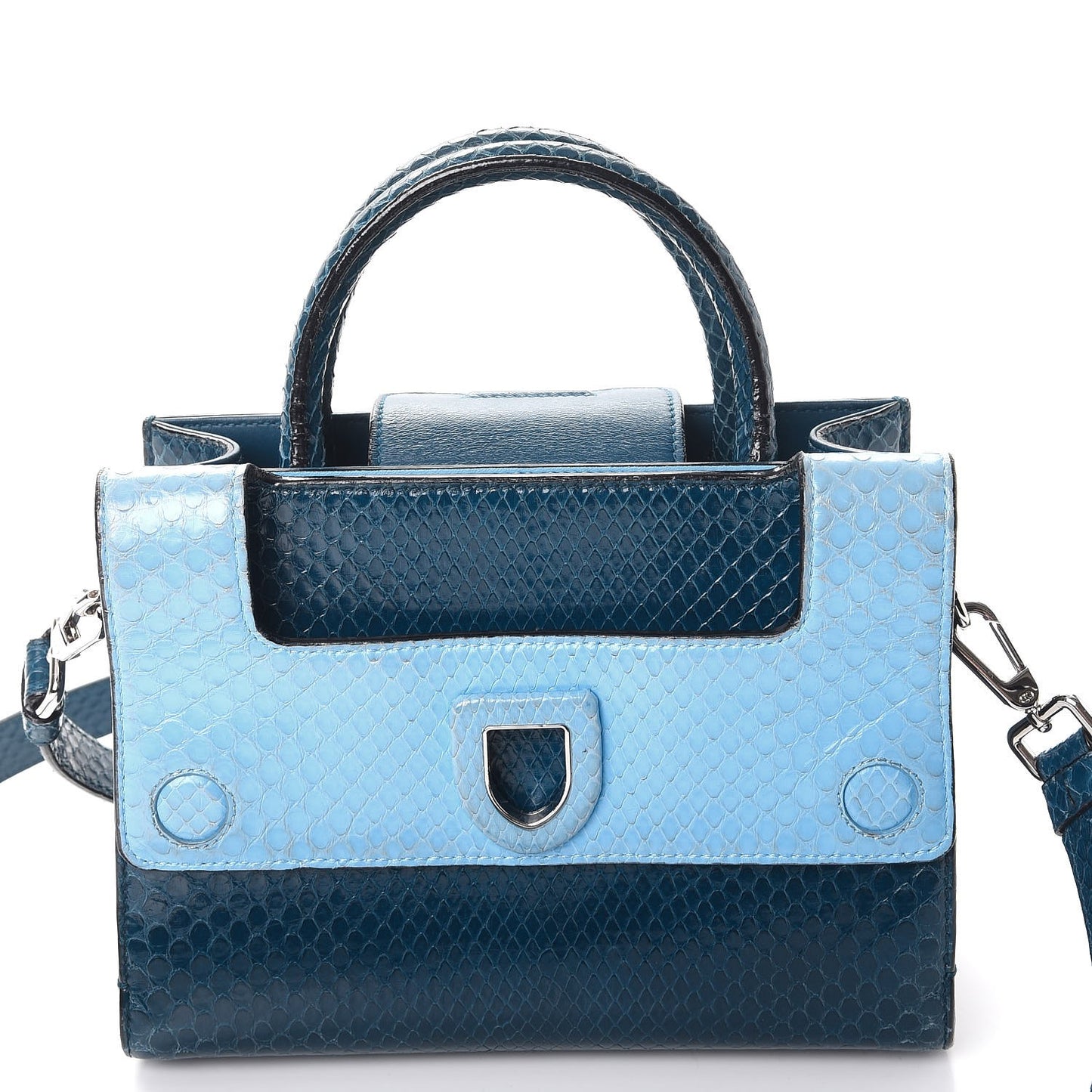 Python Mini Diorever Flap Blue