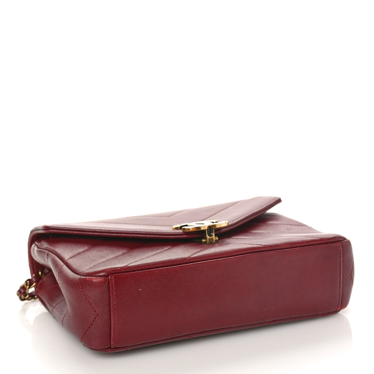 Lambskin Chevron Quilted Coco Envelope Flap Red