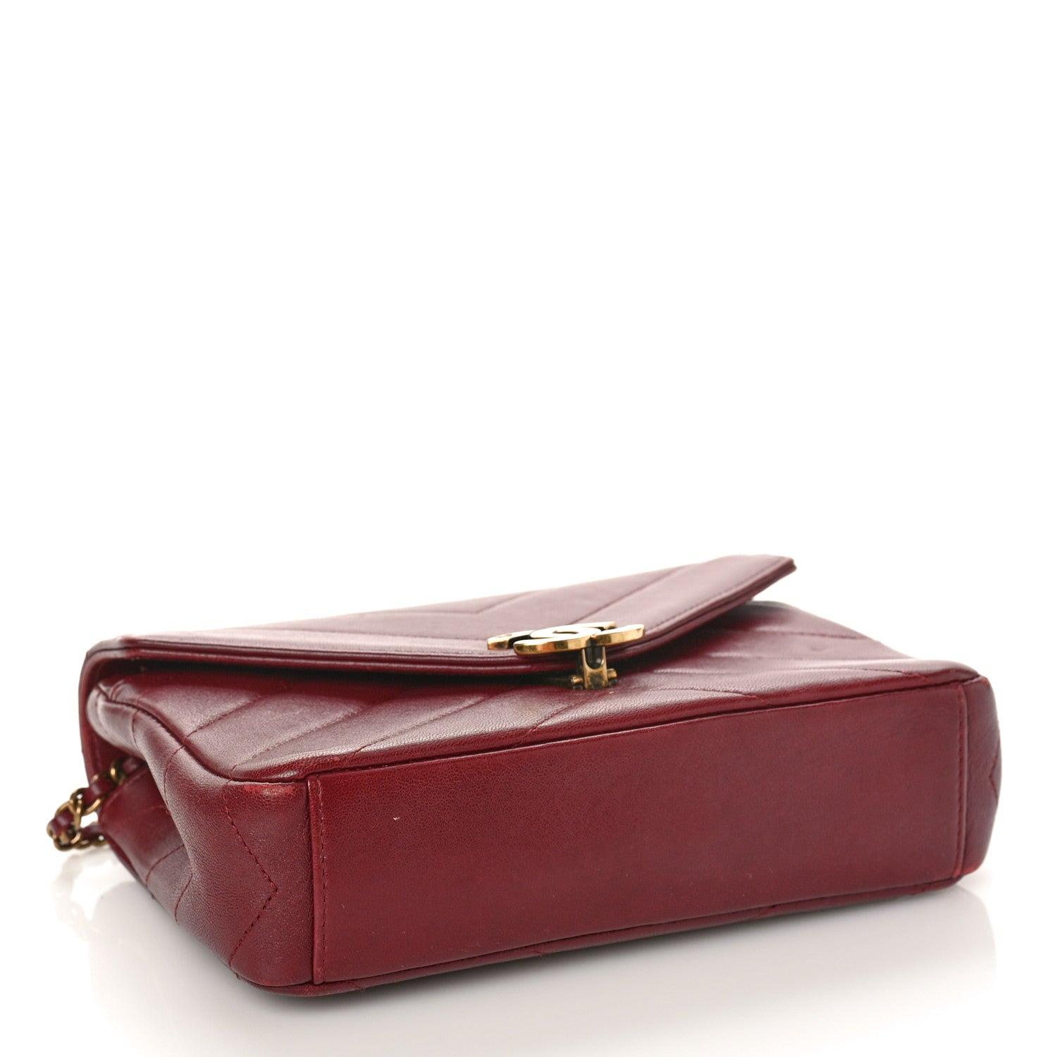 Chanel Lambskin Chevron Quilted Coco Envelope Flap Red 4 of 13