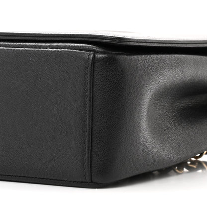 Chanel Sheepskin Chevron Quilted Vintage Mademoiselle Flap Black 10 of 11