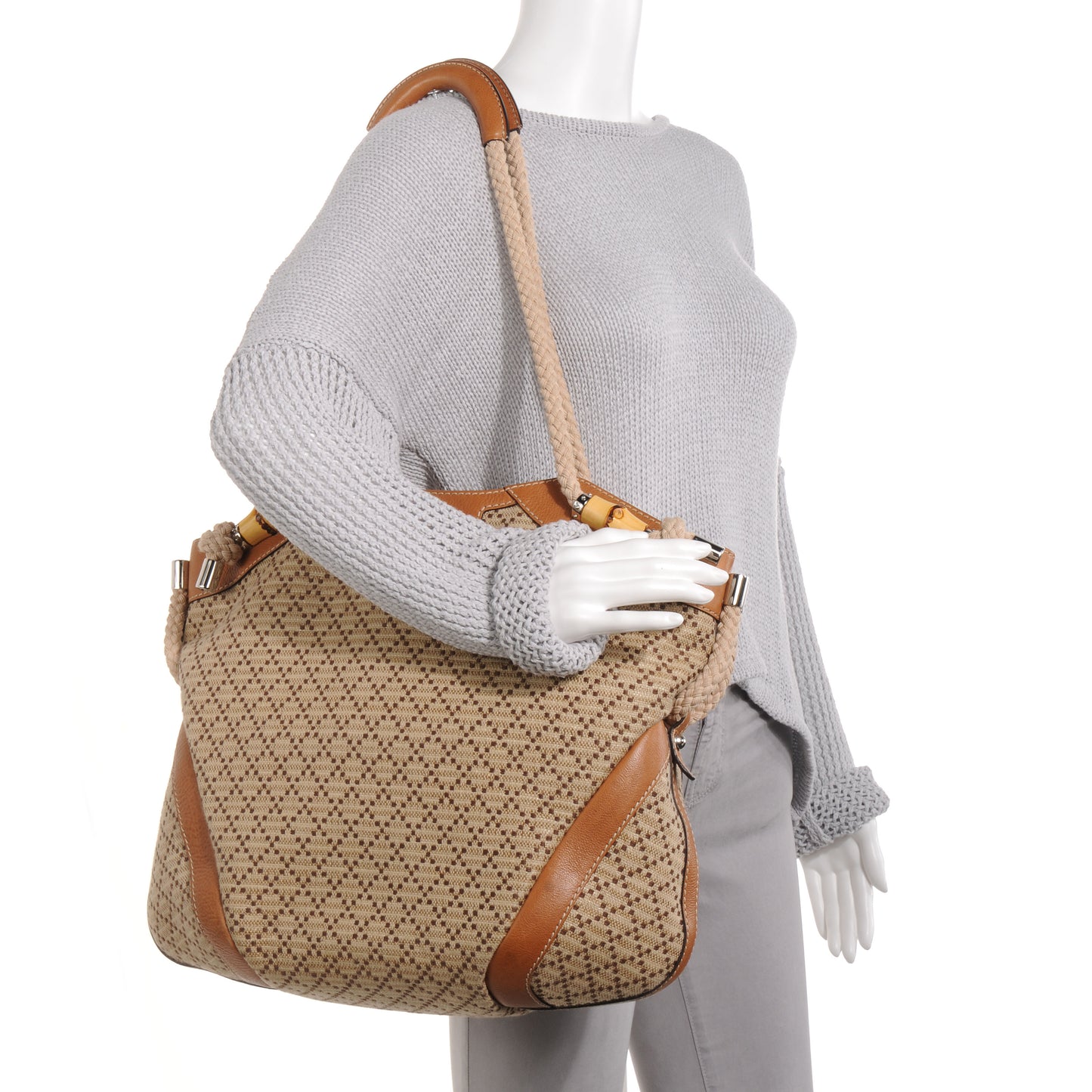Straw Diamante Maui Large Tote