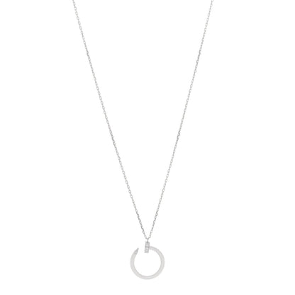 Cartier 18K White Gold Diamond Juste Un Clou Pendant Necklace 1 of 7