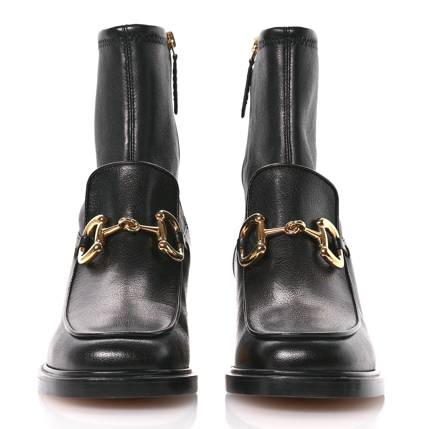 Gucci Quentin Nappa Stretch Granada Kid Horsebit 55mm Ankle Boots 38 Black 3 of 8