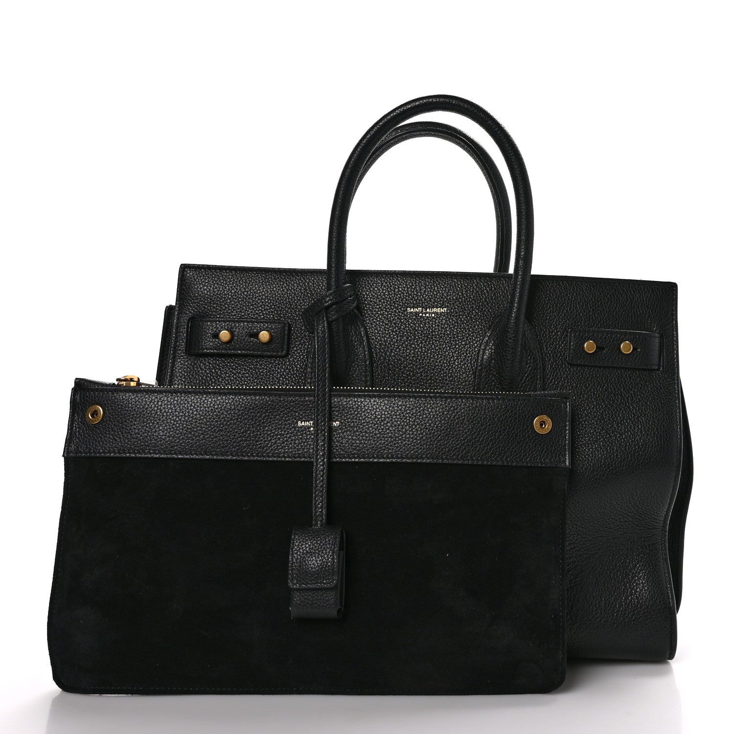 Saint Laurent Grained Calfskin Small Supple Sac De Jour Black 3 of 12