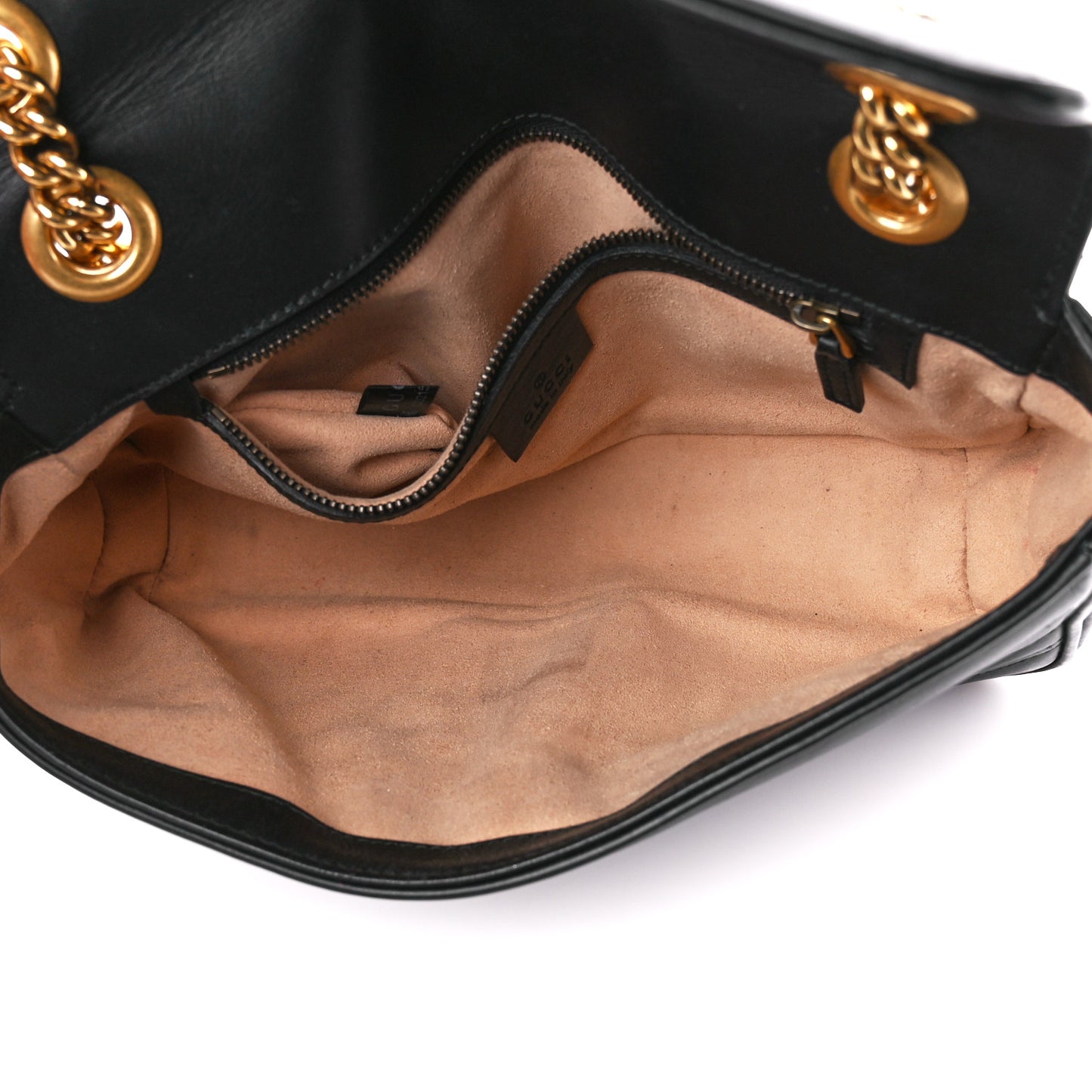 Calfskin Matelasse Small GG Marmont Shoulder Bag Black
