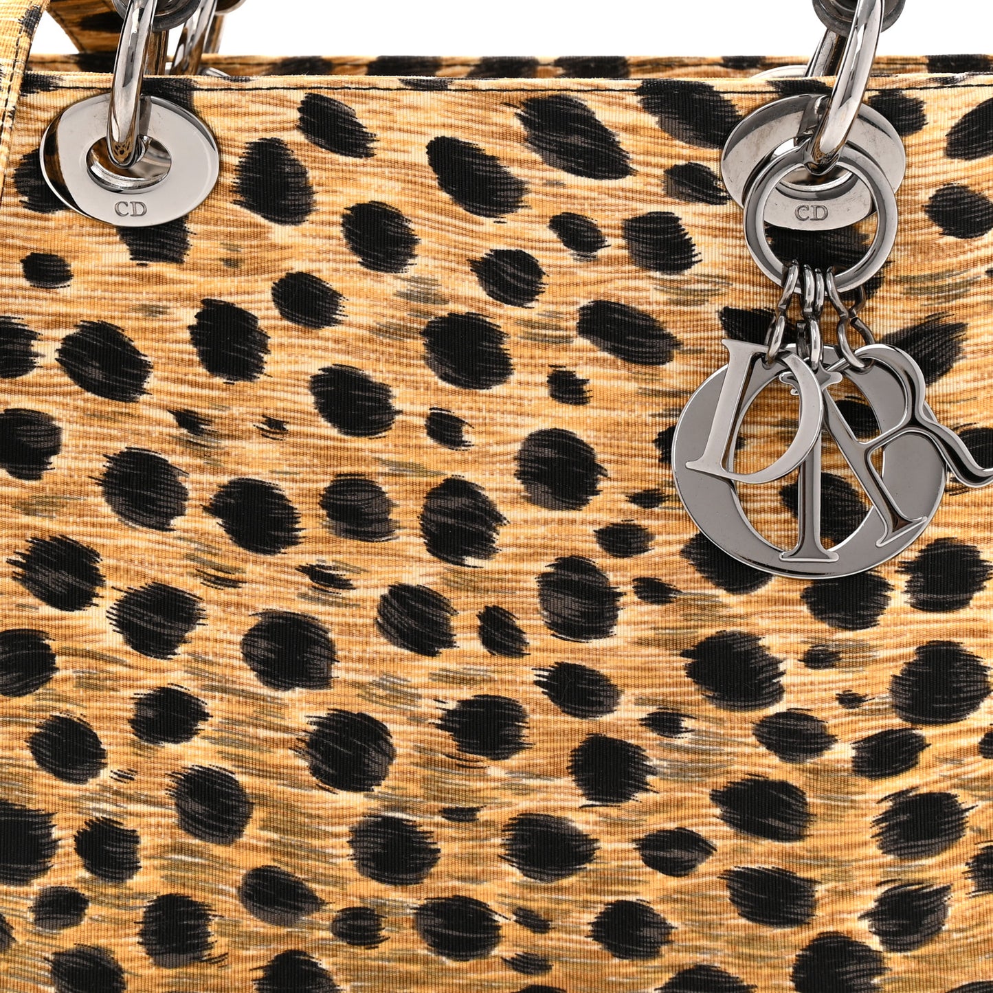 Canvas Leopard Print Medium Lady Dior