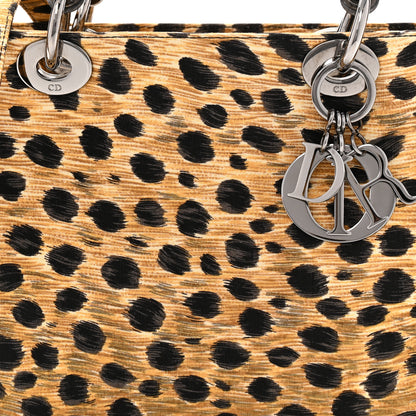 Christian Dior Canvas Leopard Print Medium Lady Dior 8 of 10