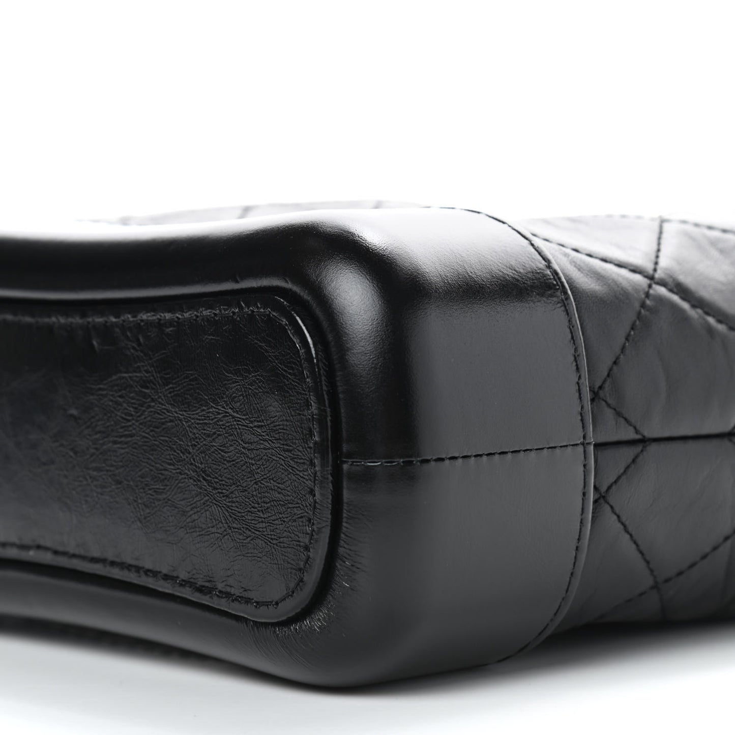 Aged Calfskin Quilted Small Gabrielle Hobo Black
