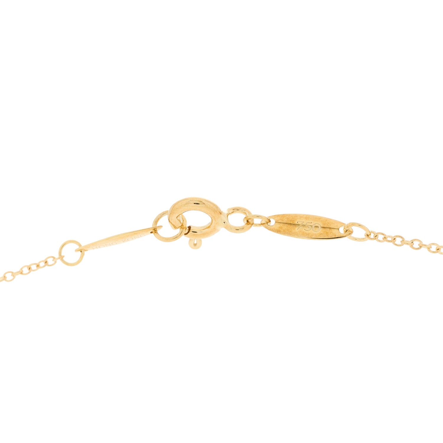 Tiffany 18K Yellow Gold Jade Elsa Peretti Eternal Circle Necklace 4 of 5