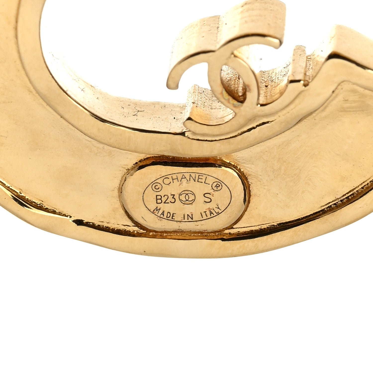Chanel Metal CC No 5 Earrings Gold Black 4 of 4