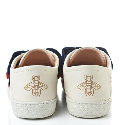 Gucci Calfskin Velvet Womens Bow Ace Sneakers 40 White 5 of 12