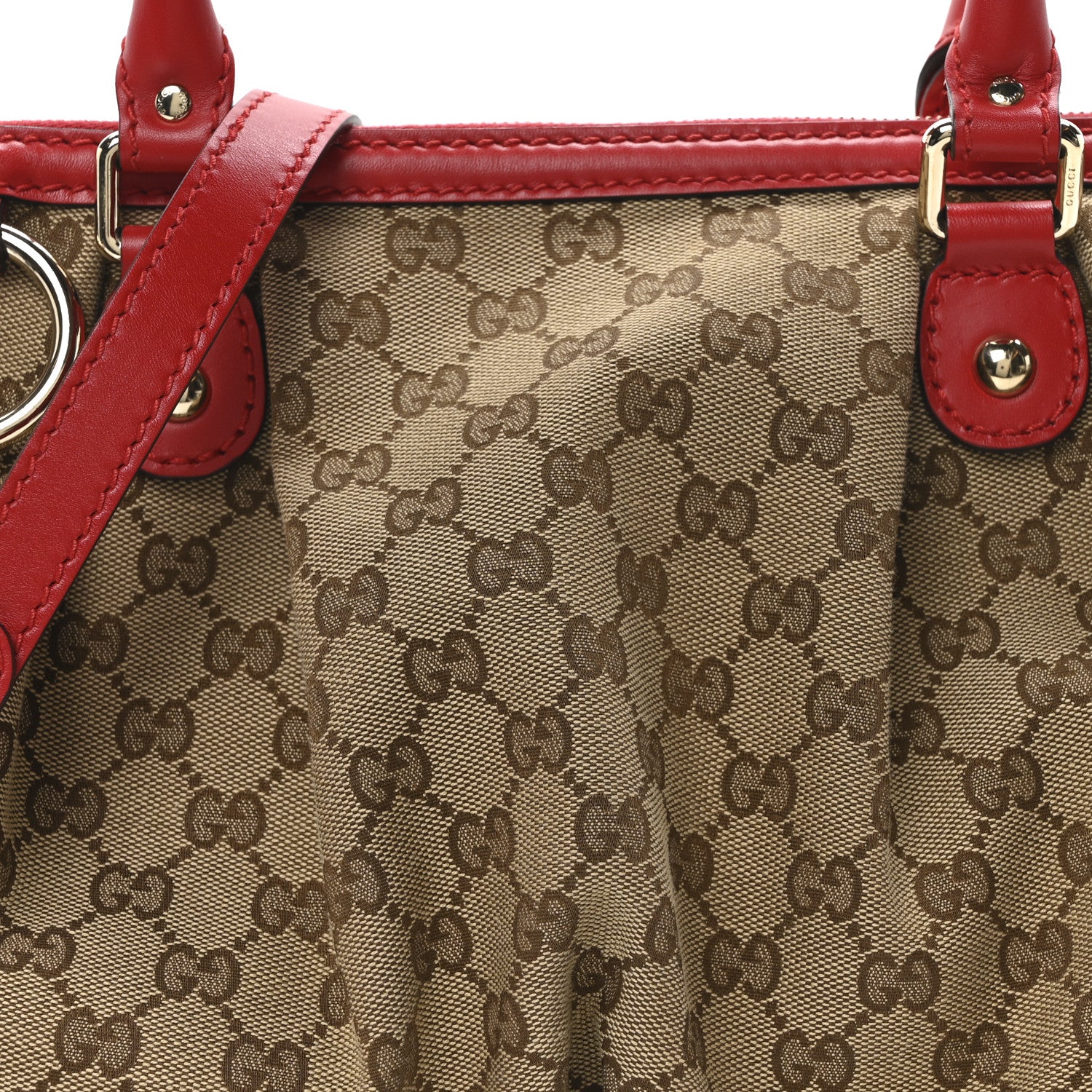 Gucci Monogram Medium Sukey Top Handle Red 8 of 10