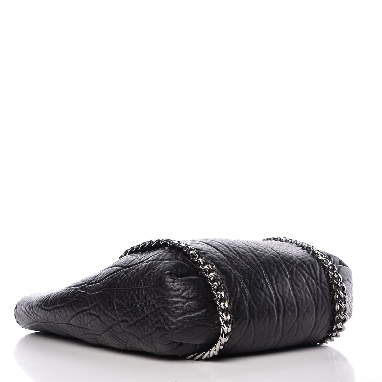 Shaggy Deer Shearling Chain Falabella Tote Black