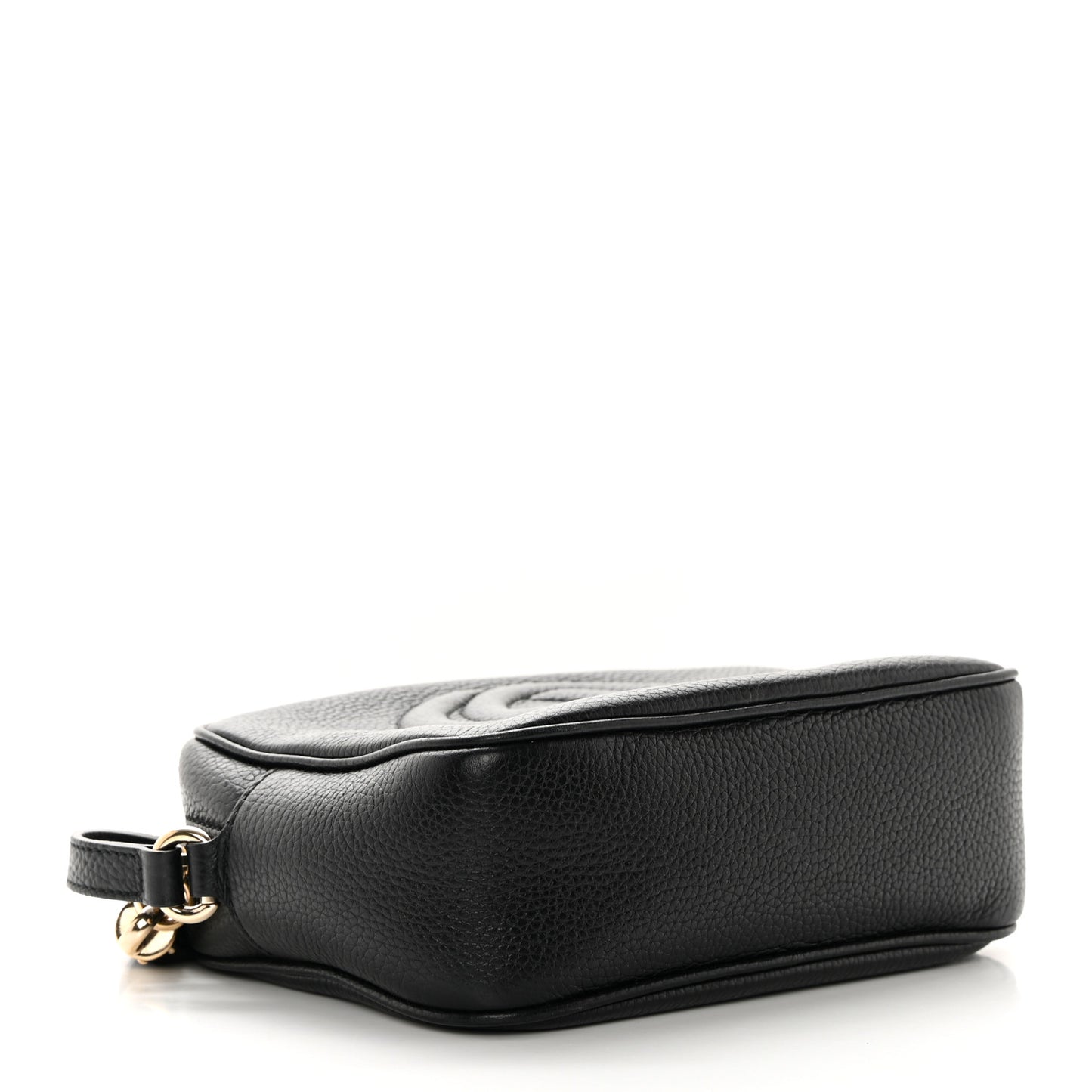 Pebbled Calfskin Small Soho Disco Bag Black