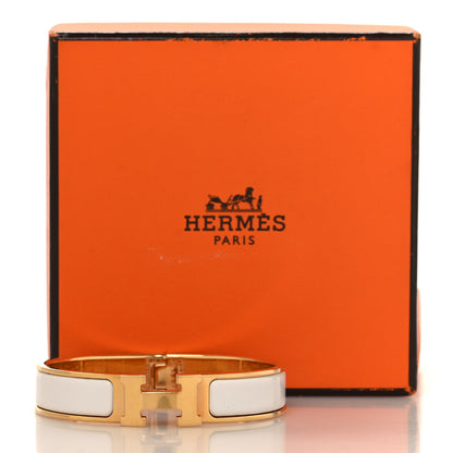 Hermes Enamel Narrow Clic Clac H Bracelet PM White 5 of 5