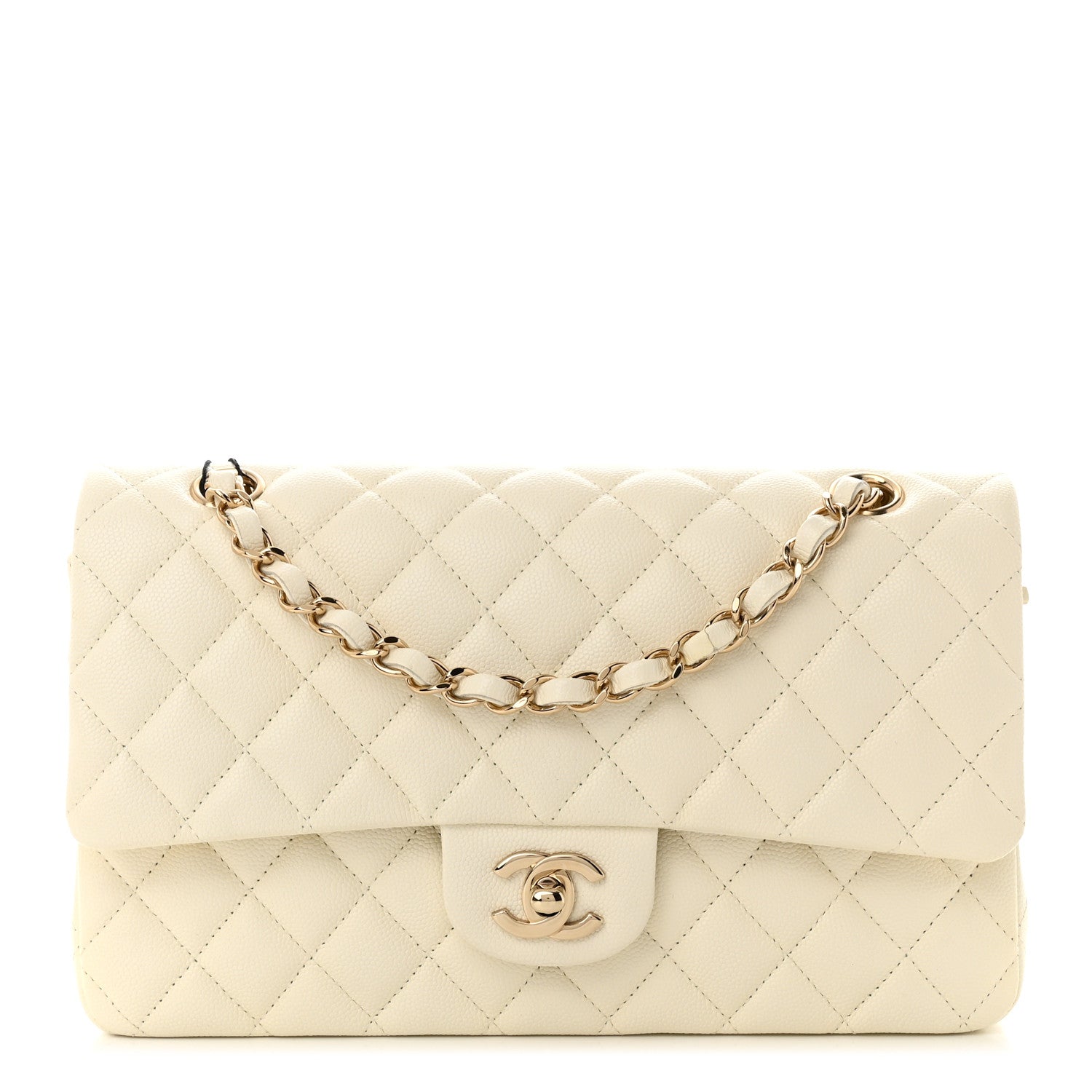 Chanel Caviar Quilted Medium Double Flap White 1 of 11
