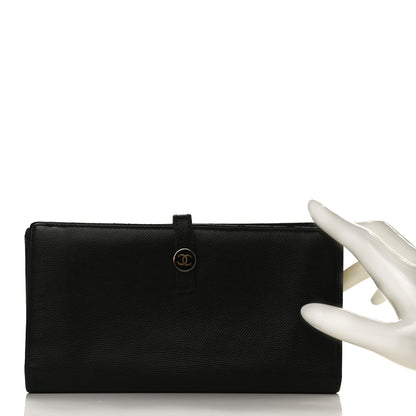 Chanel Grained Calfskin CC Button Long Wallet Black 2 of 14