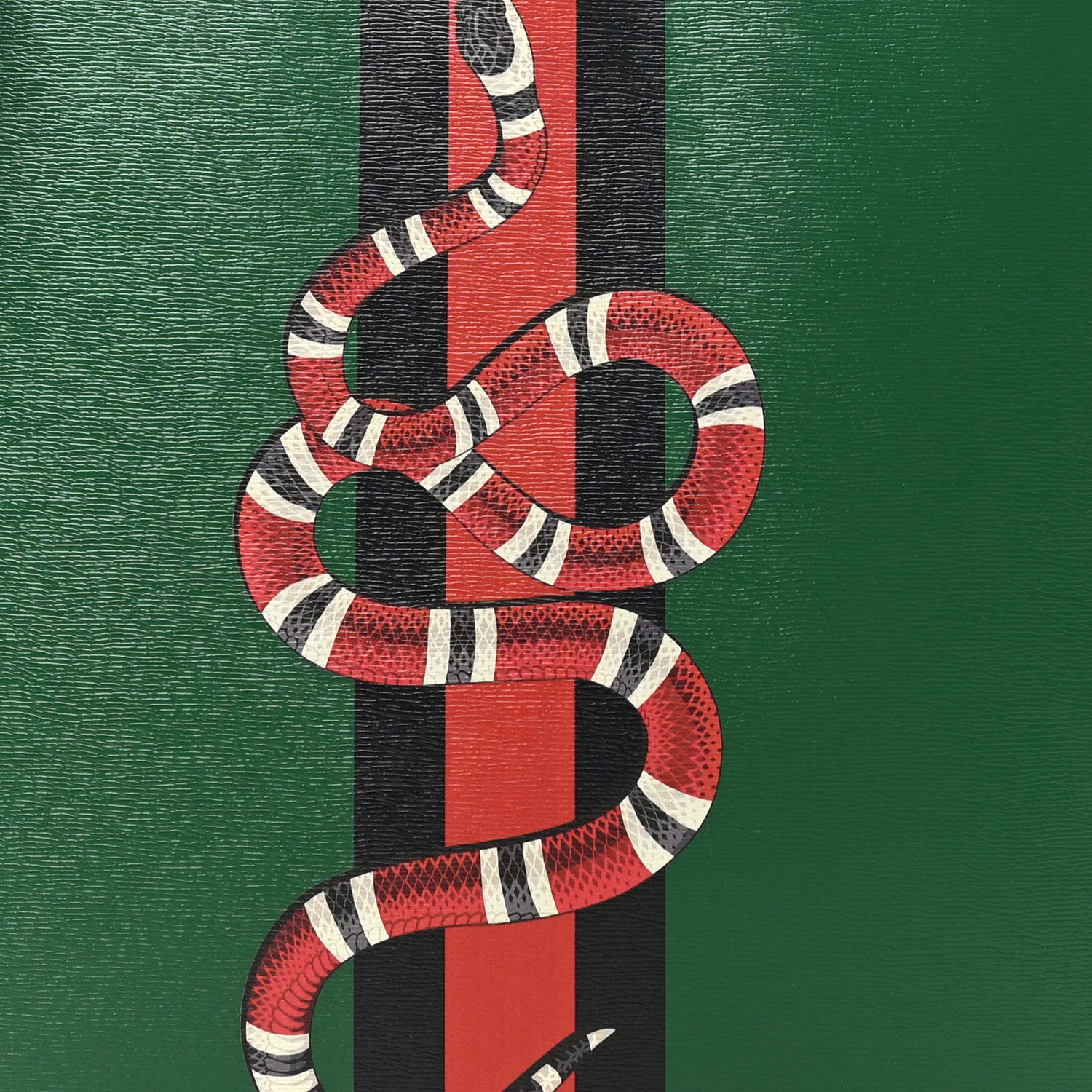 Gucci Calfskin Kingsnake Print Vertical Tote Green 1660183