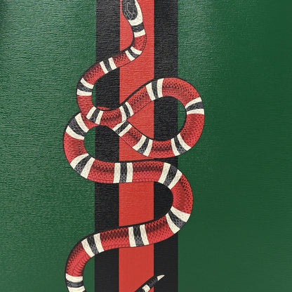 Gucci Calfskin Kingsnake Print Vertical Tote Green 9 of 11