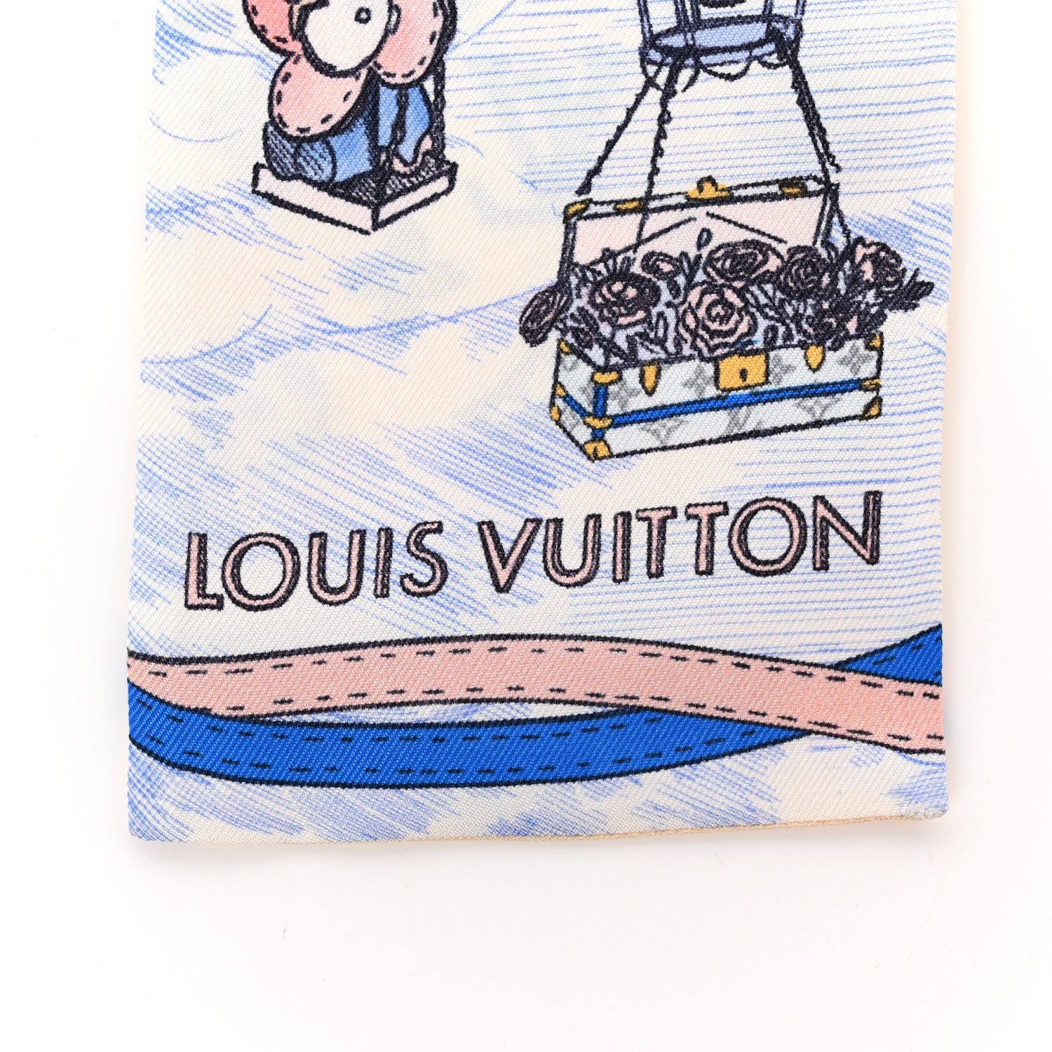 Louis Vuitton Silk Monogram Up And Away Bandeau Light Blue 2 of 3