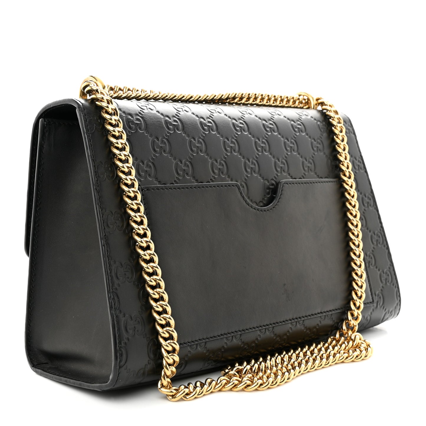 Guccissima Medium Padlock Shoulder Bag Black
