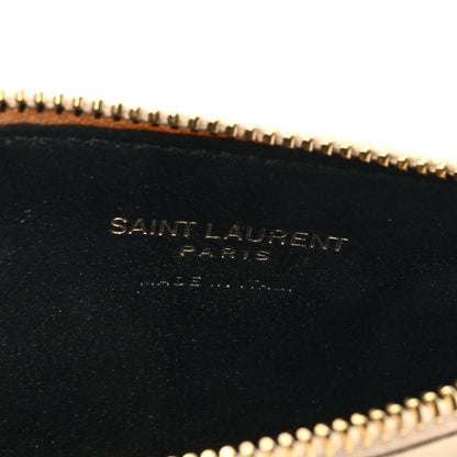 Saint Laurent Grained Calfskin Monogram 5 Fragments Zip Pouch Card Holder Beige 6 of 6