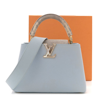 Louis Vuitton Taurillon Snakeskin Capucines BB Olympe Blue 10 of 10