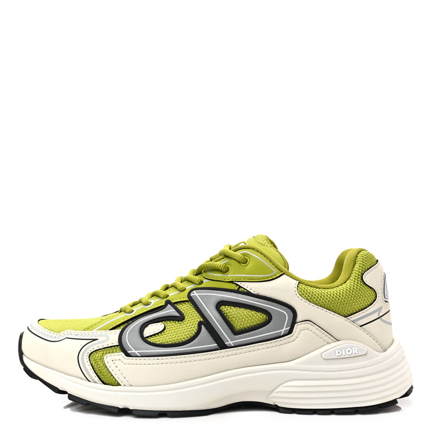 Technical Mesh Calfskin Mens B30 Sneakers 41 Green Grey
