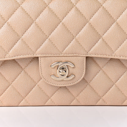 Chanel Iridescent Caviar Quilted Small Double Flap Beige 10 of 10