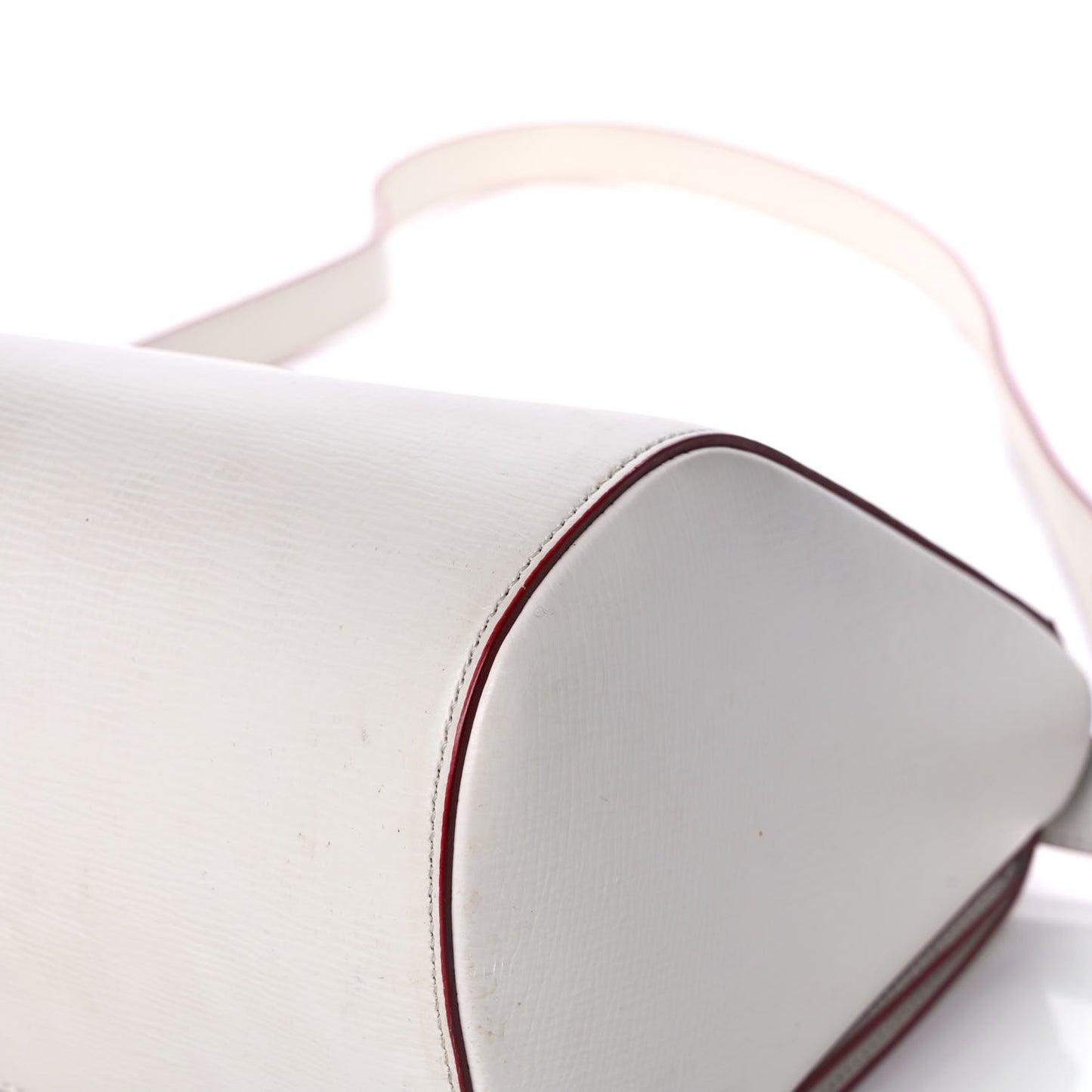 Textured Calfskin Medium Pandora Box Crossbody Bag White