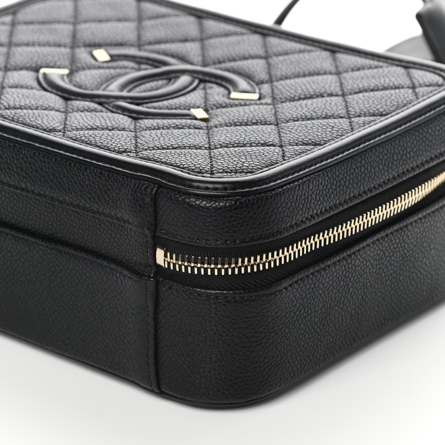 Chanel Caviar Quilted Medium CC Filigree Vanity Case Black 10 of 11