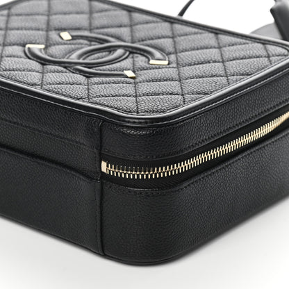 Chanel Caviar Quilted Medium CC Filigree Vanity Case Black 10 of 11