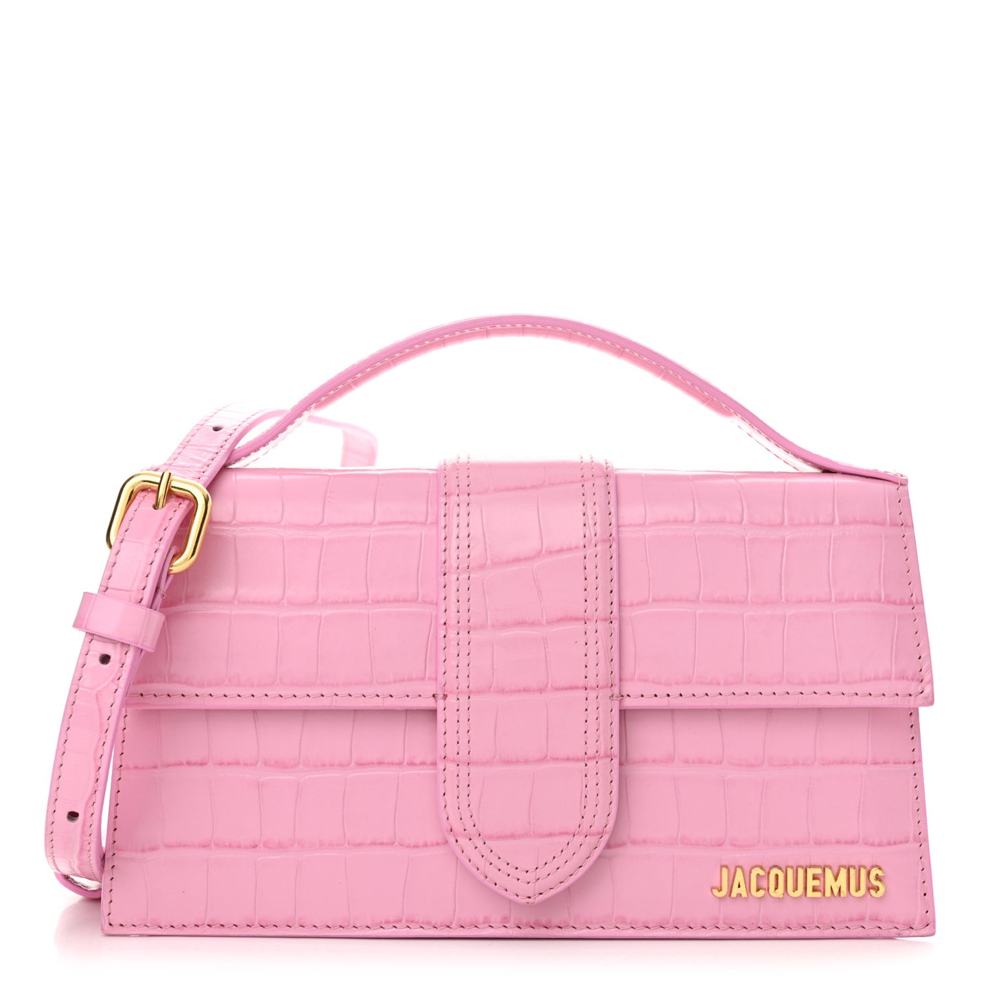 Calfskin Crocodile Embossed Le Grand Bambino Pink