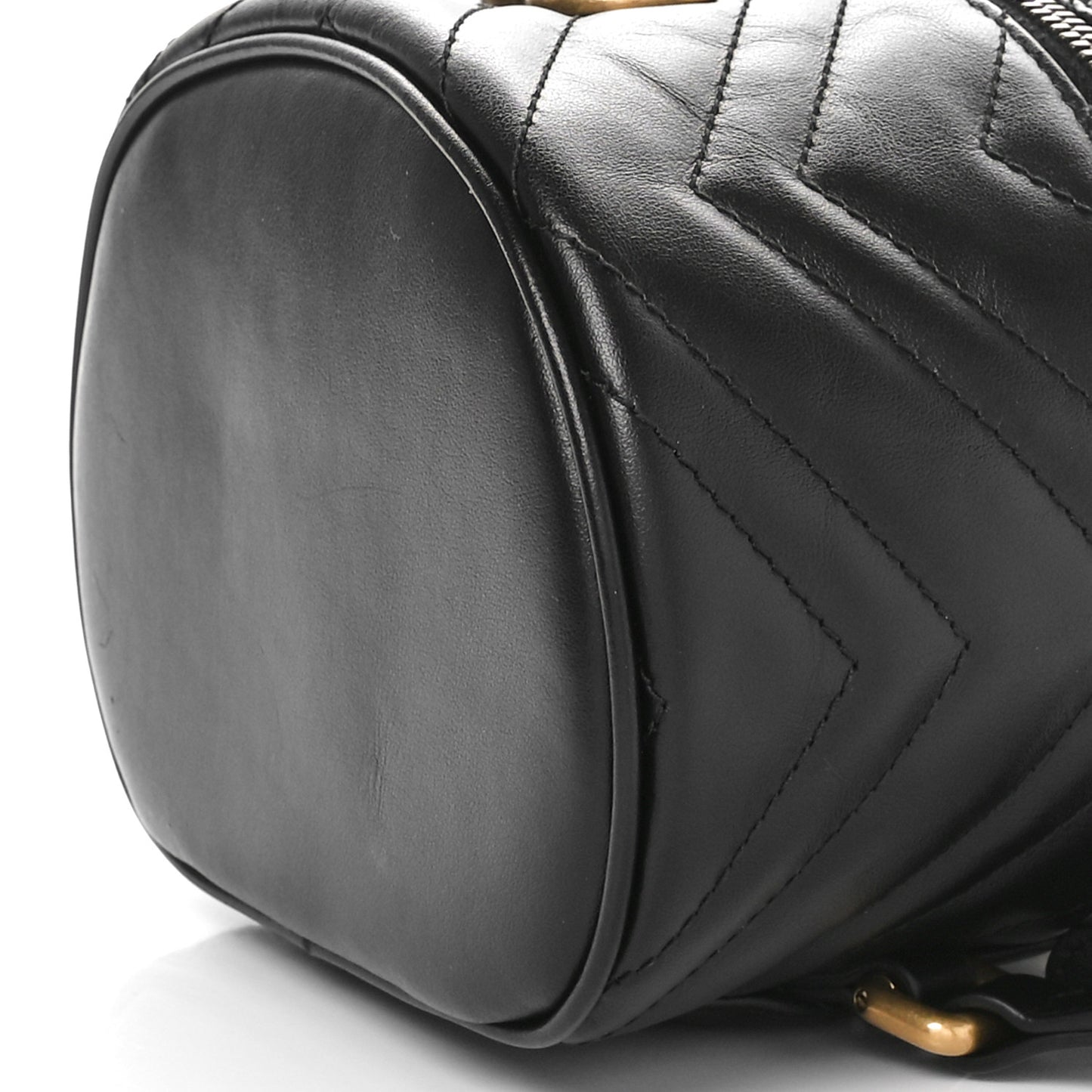 Calfskin Matelasse Mini GG Marmont Round Backpack Black