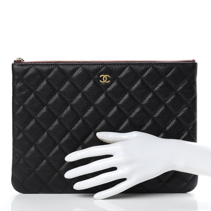 Chanel Caviar Quilted Medium Cosmetic Case Black 2 of 8