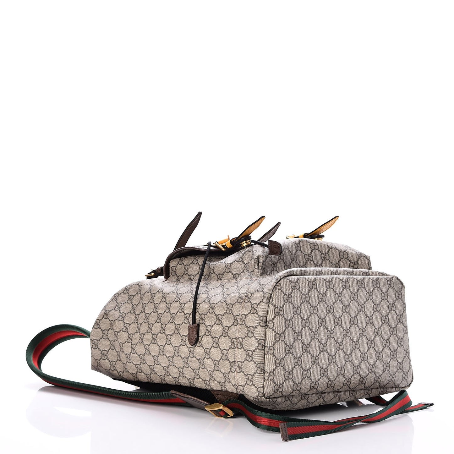 Soft GG Supreme Monogram Neo Vintage Double Buckle Backpack Beige New Acero Crop