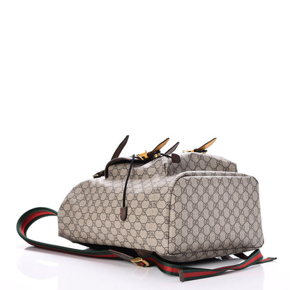Gucci Soft GG Supreme Monogram Neo Vintage Double Buckle Backpack Beige New Acero Crop 4 of 9