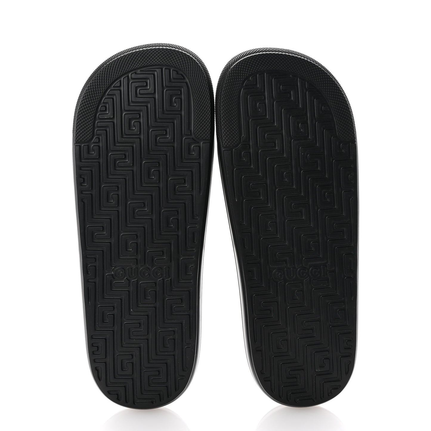Rubber Interlocking G Pursuit Mens Slide Sandals 9 Black White